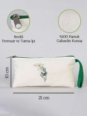 Gedene Zeytin Dalı Desenli Gabardin Kumaş Kalemlik - GDN20234005 - 6