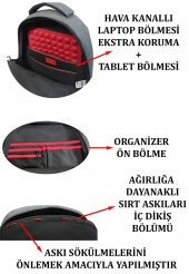 Laptop Sırt Çantası 17 İnç Tablet USB Bölmeli 8683255012763 - 3