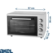 Akel Lambalı, Termostatlı, Çift Tepsili 45 Litre Midi Fırın Af930l - 3