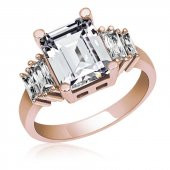 Gümüş Rose Baget Taşlı  Bayan Yüzük SL4469 thumbnail 1