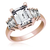 Gümüş Rose Baget Taşlı  Bayan Yüzük SL4469 thumbnail 2