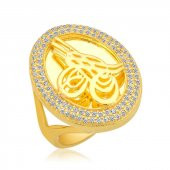 Gümüş Gold Tuğralı Bayan Yüzük  SL4374 thumbnail 1