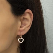 Gümüş Halka Kalp Bayan Küpe  SL4324 thumbnail 2