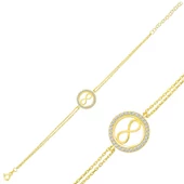 Gümüş Gold Sonsuzluk Bayan Bileklik SL4287 thumbnail 2