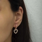 Gümüş Halka Kalp Bayan Küpe  SL4324 thumbnail 3