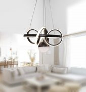 TT Aydınlatma TT003-LDTPL-SY  Sarmal Modeli Mat Siyah Ledli Toplu 3 Renk Modüllü Ledli Avize thumbnail 3