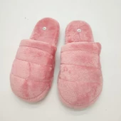 Yatay Dikişli Pofuduk Kadın Terlik Pudra Renk - 9