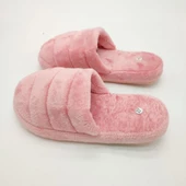 Yatay Dikişli Pofuduk Kadın Terlik Pudra Renk - 5