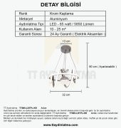 TT Aydınlatma TT005-LDTPL-KR  Burgu Modeli Krom Kaplama Ledli Toplu 3 Renk Modüllü Ledli Avize thumbnail 3