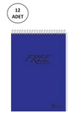 Keskin Bloknot Free A4 Pp Kapak Spiralli 100 Yp.Çizgili 12 Adet - 1