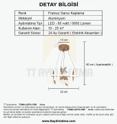 TT Aydınlatma TT005-LDTPL-FSR  Burgu Modeli Fransız Sarısı Kaplama Ledli Toplu 3 Renk Modüllü Ledli A - 4
