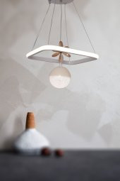 TT Aydınlatma TT037-BY  Kare Model Mat Beyaz Tek Toplu 3 Renk Modüllü Ledli Avize - 2