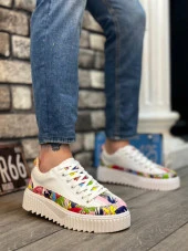 BA0801 BOA Yüksek Taban Renk Desenli Erkek Spor Ayakkabı thumbnail 1