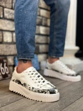 BA0801 BOA Yüksek Taban Siyah Desenli Erkek Spor Ayakkabı thumbnail 1