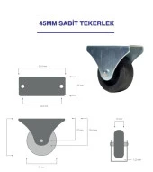 ORTA SABİT TEKERLEK 45 MM - 1