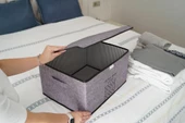 Keçe Kapaklı Çok Amaçlı Maxi Kutu Gri 47x37x24 Cm - 6