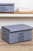 Keçe Kapaklı Çok Amaçlı Maxi Kutu Gri 47x37x24 Cm - 1