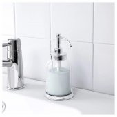 2 Parça Cam Banyo Seti 300 ml Krom Kaplama Şeffaf Sıvı Sabunluk-Diş Fırçalık Seti Modern-Sade Banyo Set 2 Parça - 4