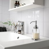 2 Parça Cam Banyo Seti 300 ml Krom Kaplama Şeffaf Sıvı Sabunluk-Diş Fırçalık Seti Modern-Sade Banyo Set 2 Parça - 5