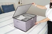 Keçe Kapaklı Çok Amaçlı Mega Plus Kutu Gri 57x41x31 Cm - 3