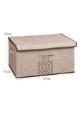 Keçe Kapaklı Çok Amaçlı Maxi Kutu Bej 47x37x24 Cm - 2