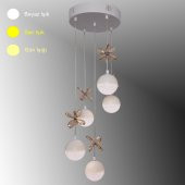 TT Aydınlatma TT033-5-BY  Kelebek Toplu Model Mat Beyaz 5 li 3 Renk Modüllü Ledli Avize thumbnail 1