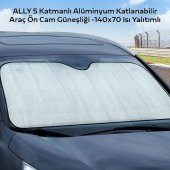 Polham Araç Ön Cam Güneşliği 70CM*140CM 5 Katmanlı Isı Yalıtımlı Güneşlik Katlanabilir Güneşlik - 2