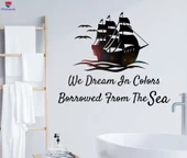 Duvar Oturma Odası, Ofis, Dükkan Okyanus Gemisi Motivasyonel Alıntı Deniz Dalgaları Oturma Odası, Ofis, Mağaza Dekoru - 1