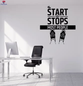 Duvar Oturma Odası, Ofis, Mağaza Sticker Etiketler Başlangıç, Çoğu İnsanı Motivasyonel Alıntı Durduran Şeydir - 1