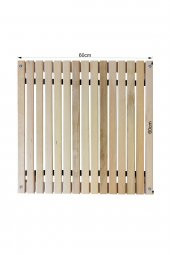 Exent Masif Ahşap Taşıma çantalı Katlanır Kamp masası, balkon bahçe plaj piknik sehpası, 60x60  / h:50 cm - 2