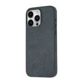 Apple iPhone 15 Pro Kılıf Magsafe Nubuk Tarzı Mikro Fiber Mimoza Kapak - 6