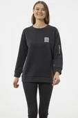 Fermuarlı Rahat Kalıp Sweatshirt - Siyah thumbnail 1