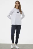 Nakış Detaylı Oversize Eşofman Takım - Beyaz thumbnail 2