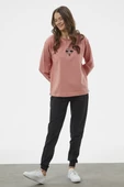 Nakış Detaylı Oversize Eşofman Takım - Pembe thumbnail 2
