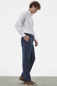 Klasik Chino Kadife Pantolon - Lacivert - 2