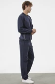 Fermuar Detaylı Çift Renk  Eşofman Takım - Lacivert thumbnail 3