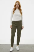Jogger Rahat Kalıp Triko Pantolon - Haki - 1