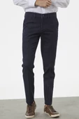 Kot Görünümlü Yan Cepli Klasik Pantolon - Lacivert - 3