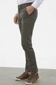 Yan Cepli Pamuklu Chino Pantolon - Haki - 5