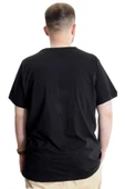 Mode XL Büyük Beden Erkek T-Shirt Basic 20031 Siyah thumbnail 7