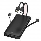 SHAZA 10.000 Mah Kendinden Kablolu Taşınabilir Şarj Cihazı Siyah - 2