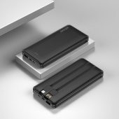 SHAZA 10.000 Mah Kendinden Kablolu Taşınabilir Şarj Cihazı Siyah - 3