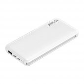 SHAZA 10.000 Mah Kendinden Kablolu Taşınabilir Şarj Cihazı Beyaz - 1