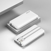 SHAZA 10.000 Mah Kendinden Kablolu Taşınabilir Şarj Cihazı Beyaz - 3