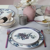 Keramika Purple Flower Yemek Takımı 24 Parça 6 Kişilik - 9
