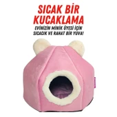 XPERMATE Kedi Evi, Kedi Yuvası, Kedi Yatağı Taşınabilir Pembe - 1