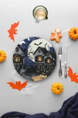 Keramika Keraart Halloween Blue Castle Servis Tabağı 26 Cm 19951 thumbnail 1