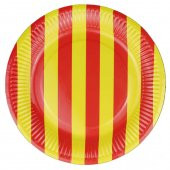 TABAK KARTON ÇİZGİLİ SARI KIRMIZI 23 CM 8 ADET thumbnail 1