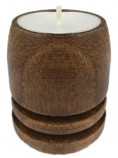 AĞAÇ KÜTÜK TEALİGHT MUMLUK SİLİNDİR ÇİZGİLİ KAHVERENGİ 1 ADET thumbnail 2