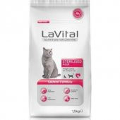 Lavital Sterilised Somon Balıklı  Kısırlaştırılmış Kuru Kedi Maması 1.5 Kg thumbnail 1